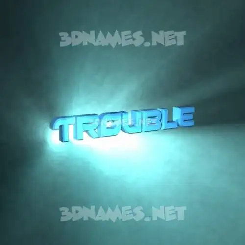 trouble in Light Shine style - 3D name wallpaper