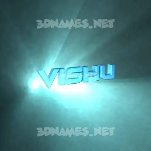 vishu in Light Shine style - 3D name wallpaper