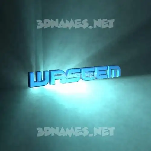 waseem in Light Shine style - 3D name wallpaper