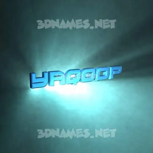 yaqoop in Light Shine style - 3D name wallpaper