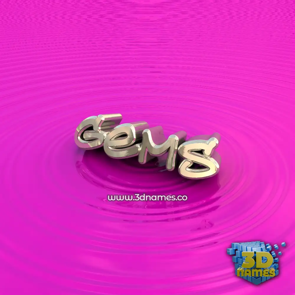 gems in Pink Graffiti style - 3D name wallpaper