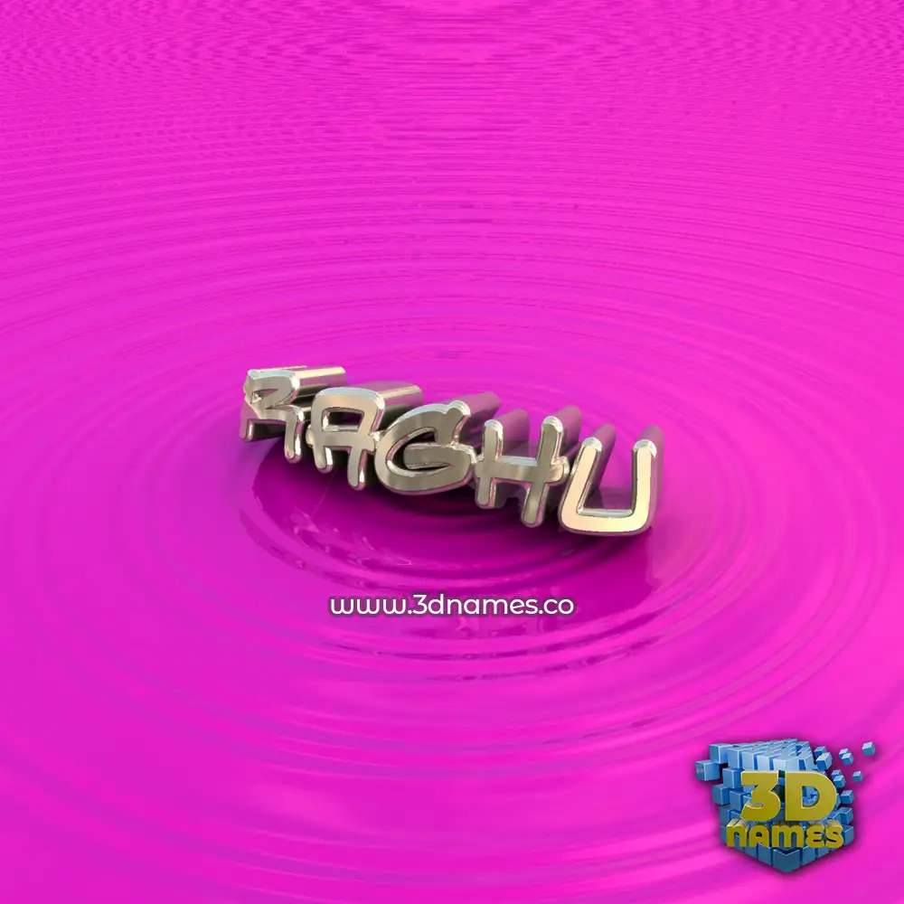 raghu in Pink Graffiti style - 3D name wallpaper