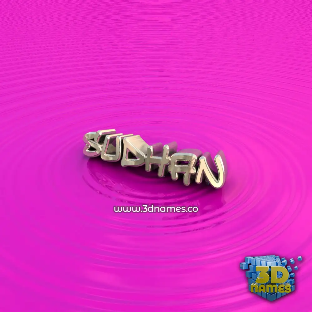 sudhan in Pink Graffiti style - 3D name wallpaper