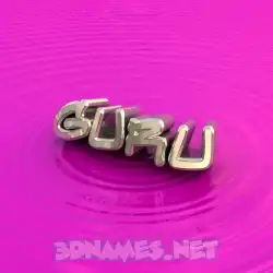 guru in Pink Graffiti style - 3D name wallpaper