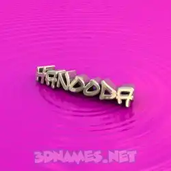 hanooda in Pink Graffiti style - 3D name wallpaper