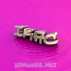 ikac in Pink Graffiti style - 3D name wallpaper