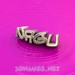 nagu in Pink Graffiti style - 3D name wallpaper