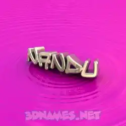 nandu in Pink Graffiti style - 3D name wallpaper