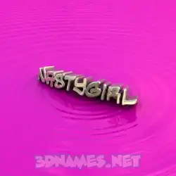 nastygirl in Pink Graffiti style - 3D name wallpaper
