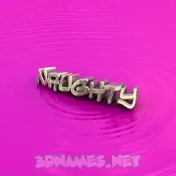 naughty in Pink Graffiti style - 3D name wallpaper
