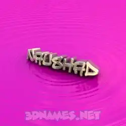 naushad in Pink Graffiti style - 3D name wallpaper