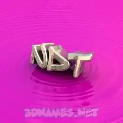 ndt in Pink Graffiti style - 3D name wallpaper