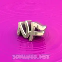 nf in Pink Graffiti style - 3D name wallpaper