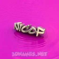 nicof in Pink Graffiti style - 3D name wallpaper