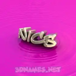 nics in Pink Graffiti style - 3D name wallpaper