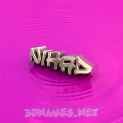 nihad in Pink Graffiti style - 3D name wallpaper