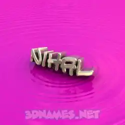 nihal in Pink Graffiti style - 3D name wallpaper