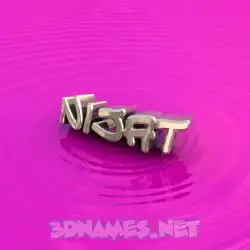 nijat in Pink Graffiti style - 3D name wallpaper