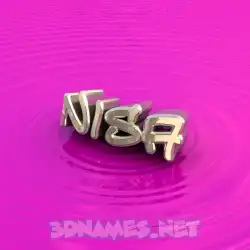nisa in Pink Graffiti style - 3D name wallpaper