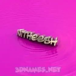 nitheesh in Pink Graffiti style - 3D name wallpaper