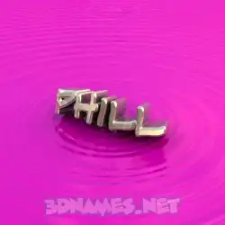 phill in Pink Graffiti style - 3D name wallpaper