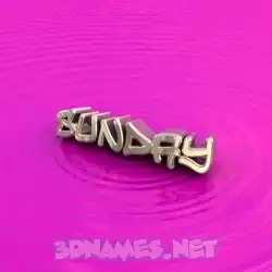 sunday in Pink Graffiti style - 3D name wallpaper