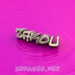 zakou in Pink Graffiti style - 3D name wallpaper
