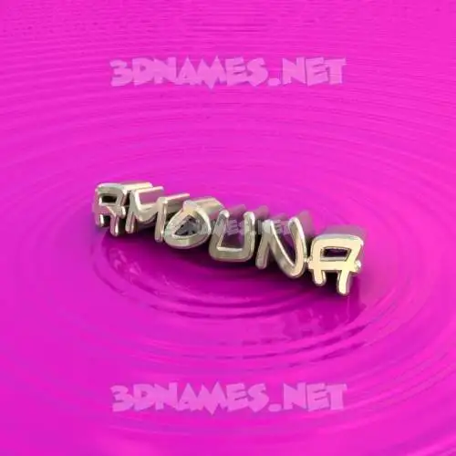 amouna in Pink Graffiti style - 3D name wallpaper
