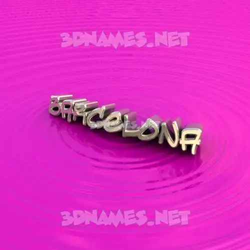 barcelona in Pink Graffiti style - 3D name wallpaper