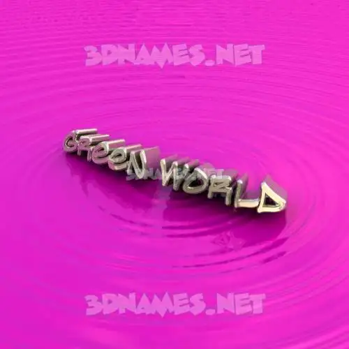 green world in Pink Graffiti style - 3D name wallpaper