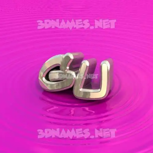 gu in Pink Graffiti style - 3D name wallpaper