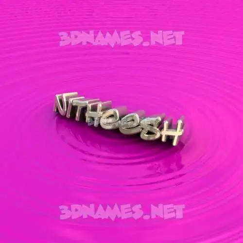 nitheesh in Pink Graffiti style - 3D name wallpaper