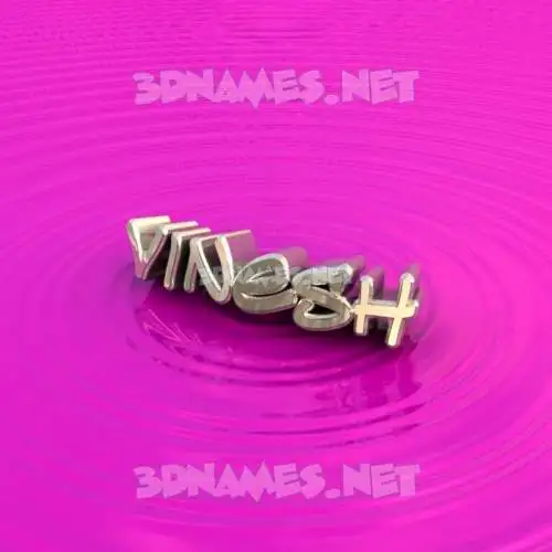 vinesh in Pink Graffiti style - 3D name wallpaper