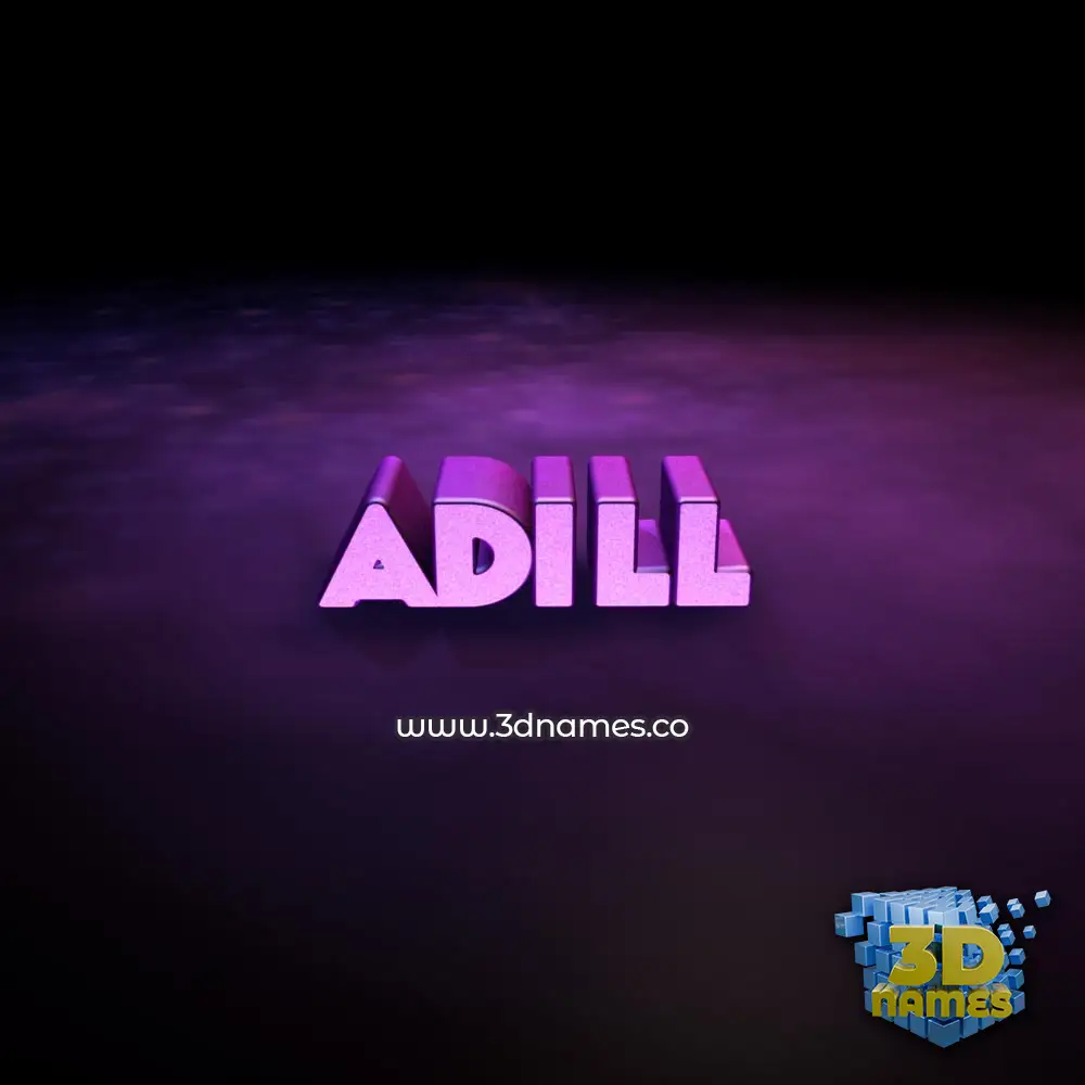 adill in Big Purple style - 3D name wallpaper