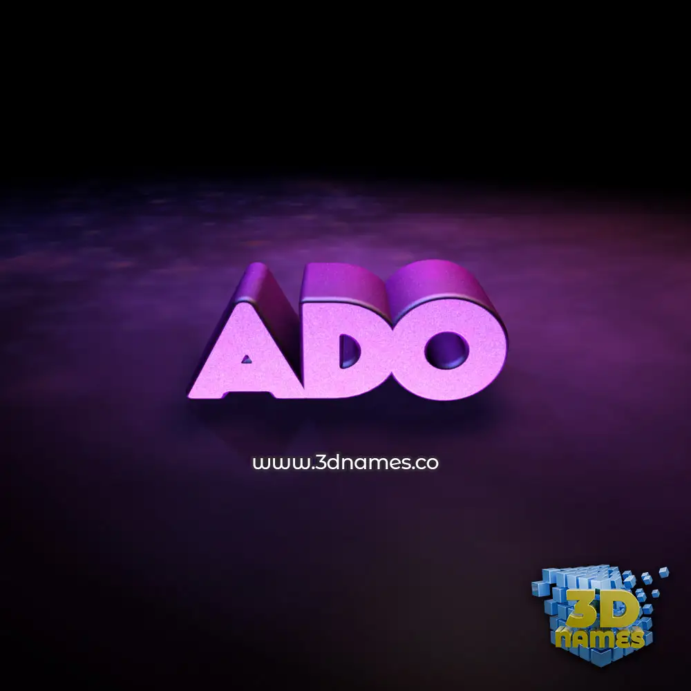 ado in Big Purple style - 3D name wallpaper ado in Big Purple style - 3D name wallpaper