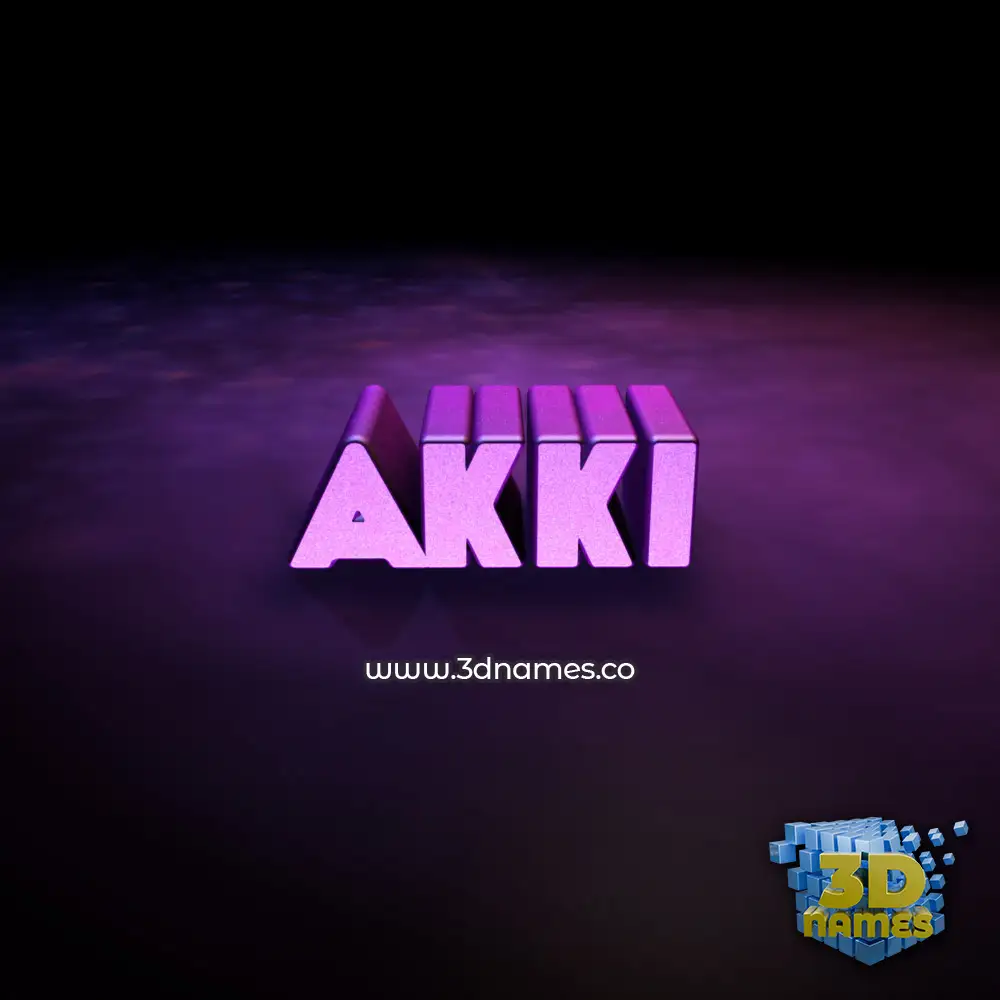 akki in Big Purple style - 3D name wallpaper