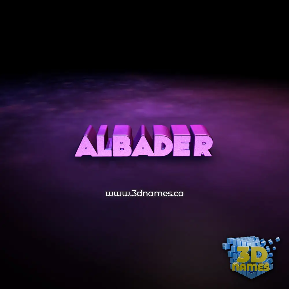 albader in Big Purple style - 3D name wallpaper albader in Big Purple style - 3D name wallpaper