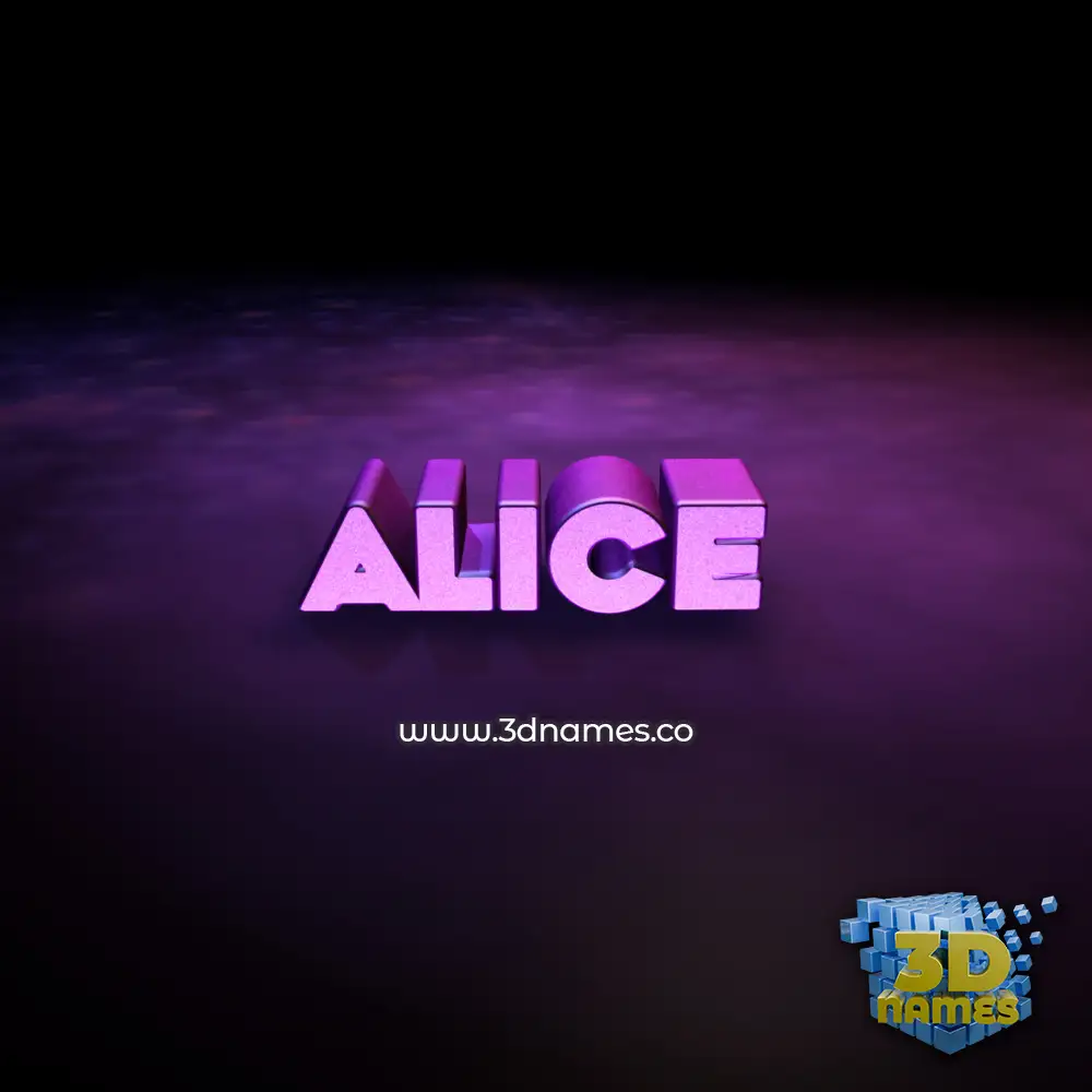 alice in Big Purple style - 3D name wallpaper alice in Big Purple style - 3D name wallpaper