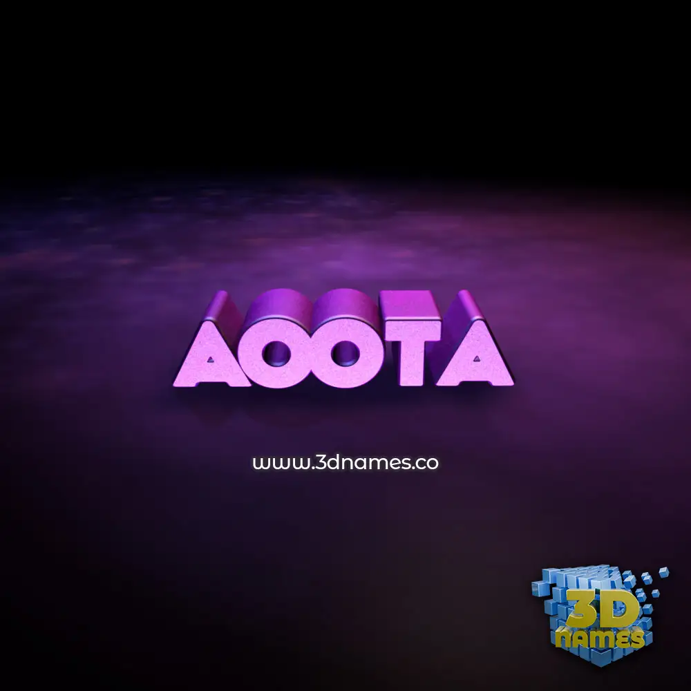 aoota in Big Purple style - 3D name wallpaper
