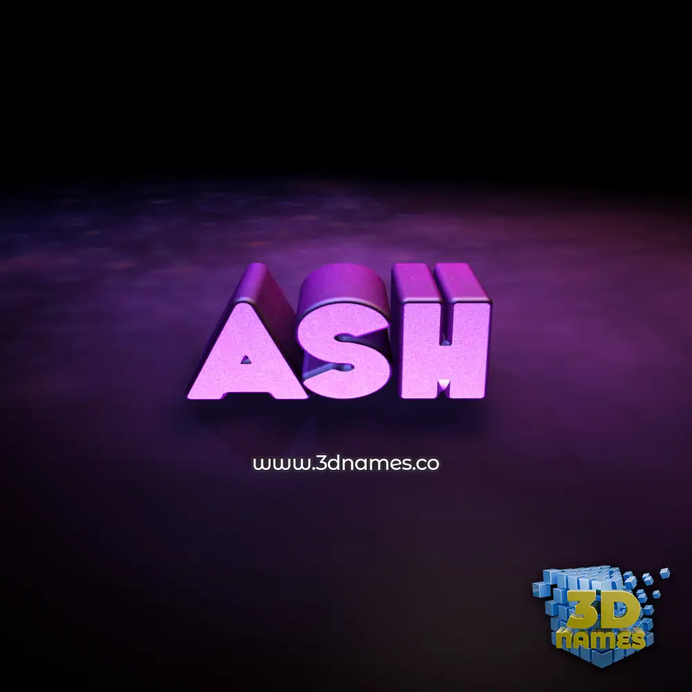 ash in Big Purple style - 3D name wallpaper