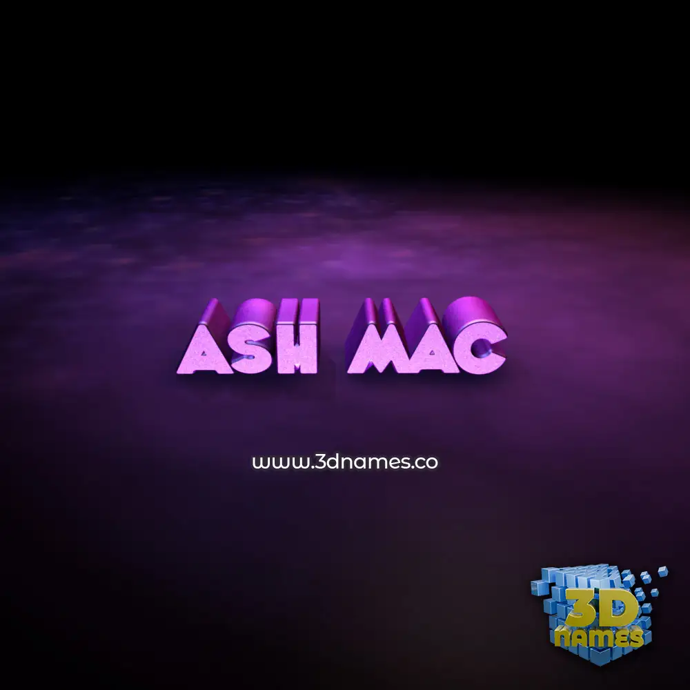 ash mac in Big Purple style - 3D name wallpaper ash mac in Big Purple style - 3D name wallpaper