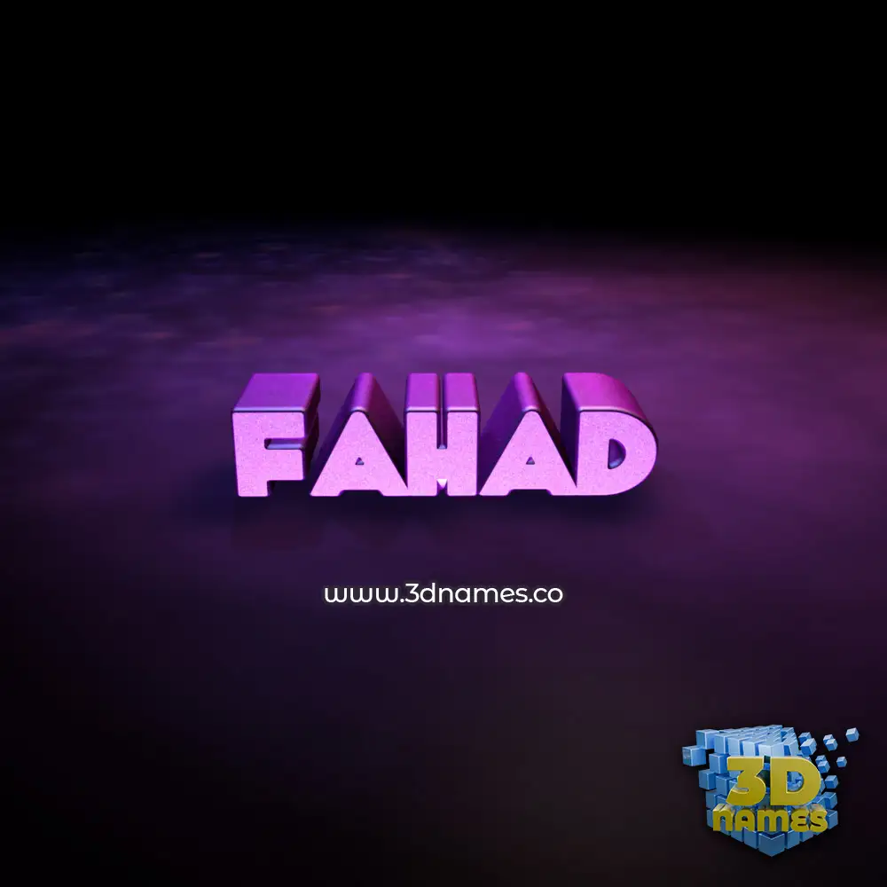 fahad in Big Purple style - 3D name wallpaper