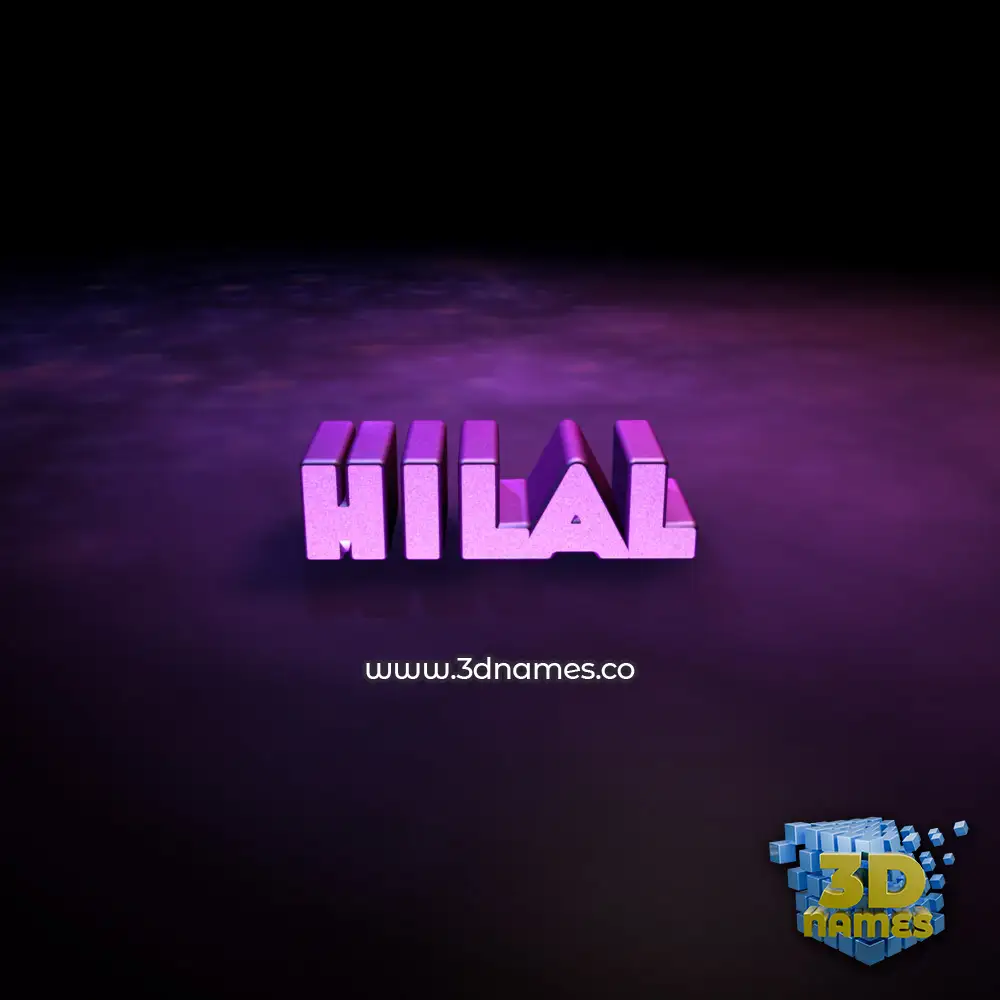 hilal in Big Purple style - 3D name wallpaper hilal in Big Purple style - 3D name wallpaper