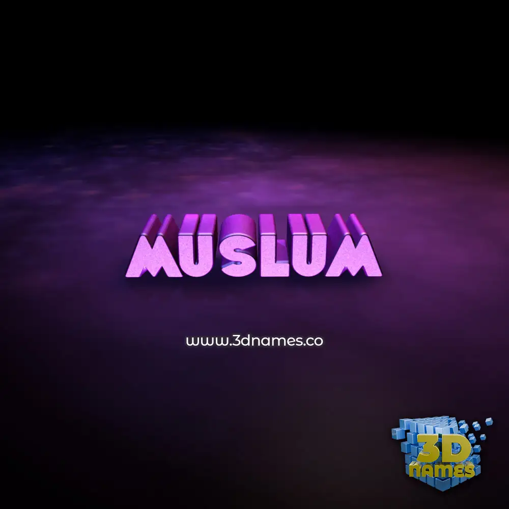 muslum in Big Purple style - 3D name wallpaper