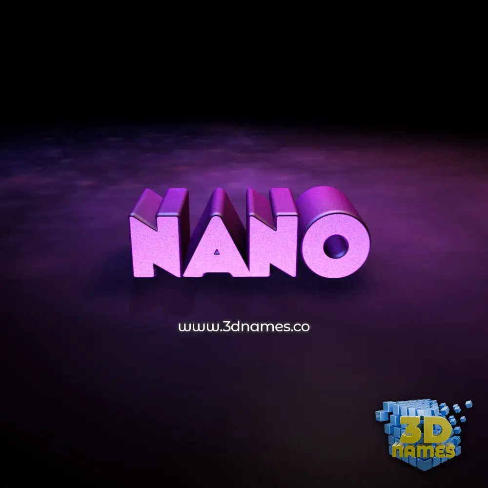 nano in Big Purple style - 3D name wallpaper nano in Big Purple style - 3D name wallpaper