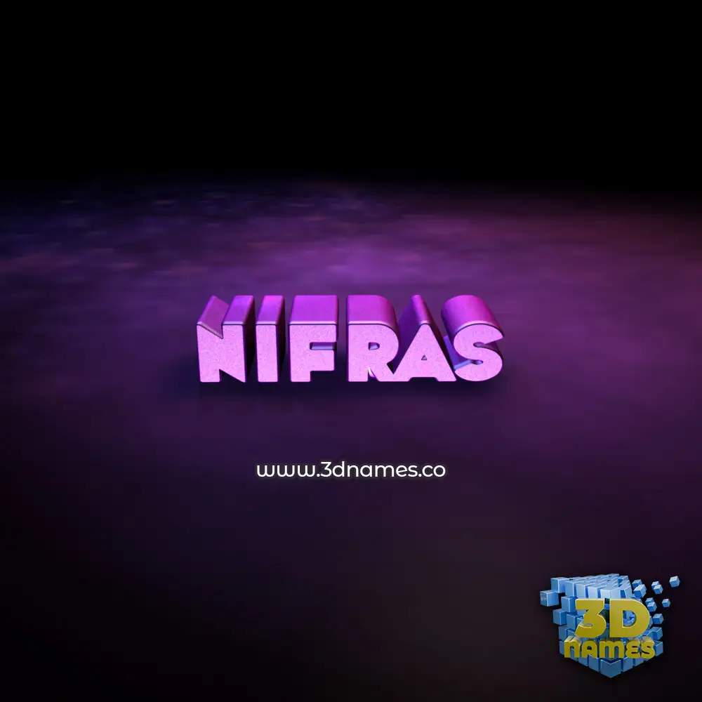 nifras in Big Purple style - 3D name wallpaper