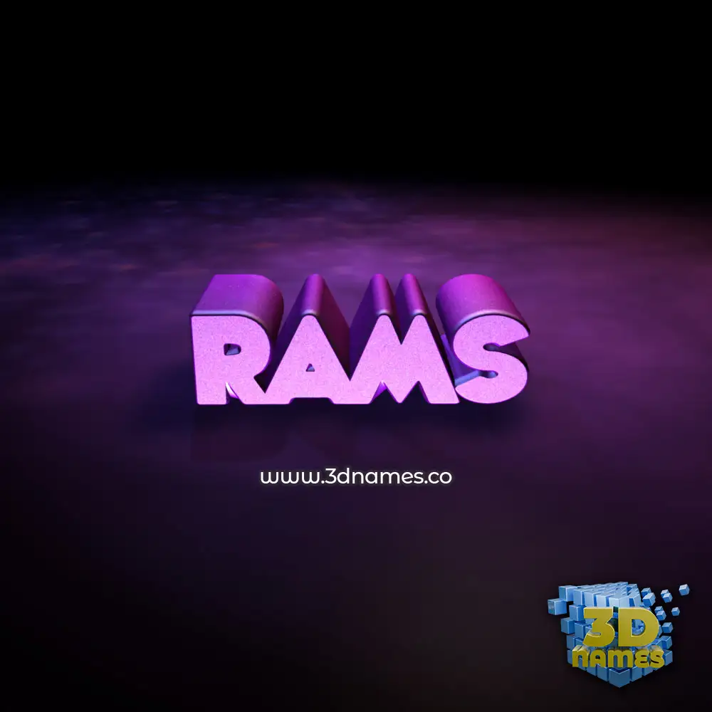 rams in Big Purple style - 3D name wallpaper