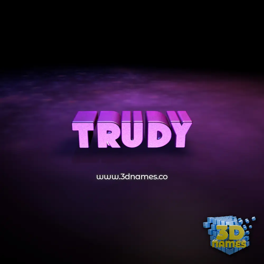trudy in Big Purple style - 3D name wallpaper