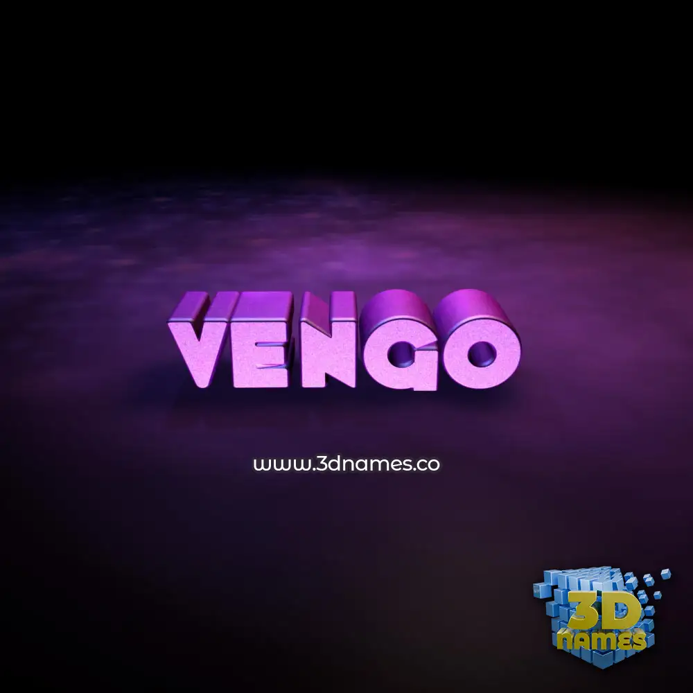 vengo in Big Purple style - 3D name wallpaper