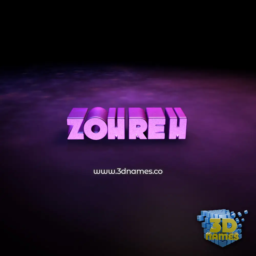 zohreh in Big Purple style - 3D name wallpaper